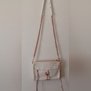 Rebecca Minkoff White leather bag with rose gold hardware